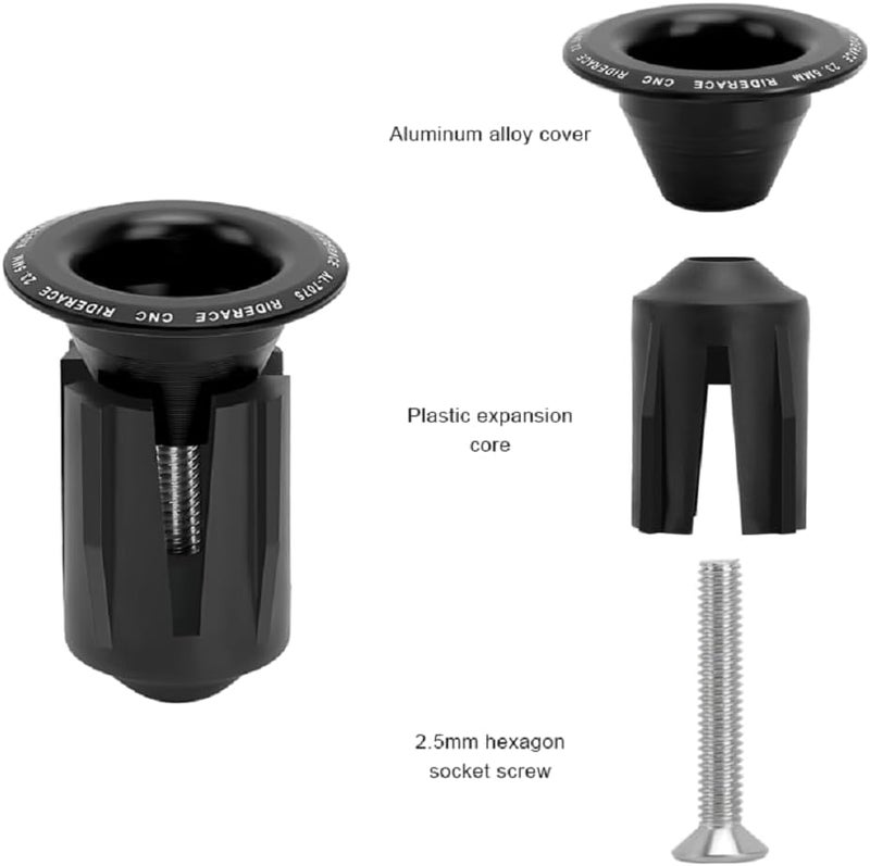 riderace Bicycle Handlebar Plugs for Mountain Bikes, Road Bikes, and Fixed-Gear Bikes, for Safety and Anti-Fall Protection, Easy to Install. - Image 4